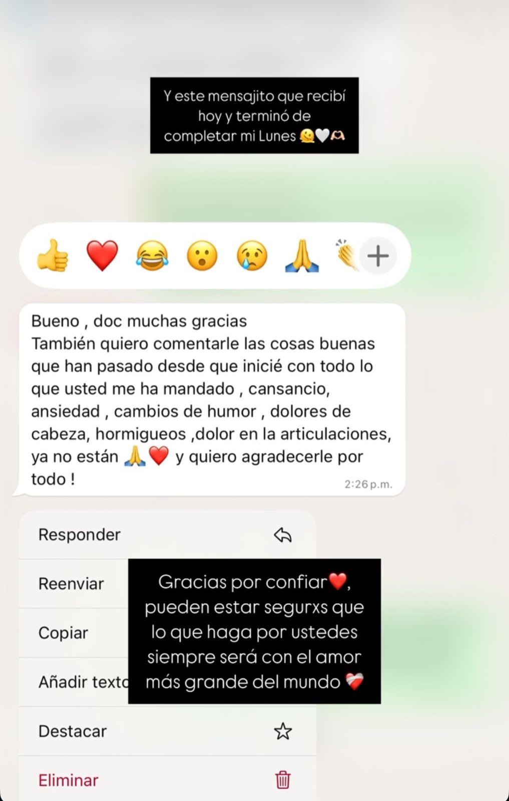 Testimonio de paciente